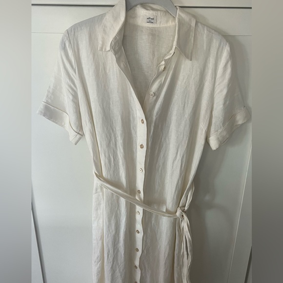 Aritzia Wilfred Eleta Linen Midi Dress 2XS - Picture 4 of 12